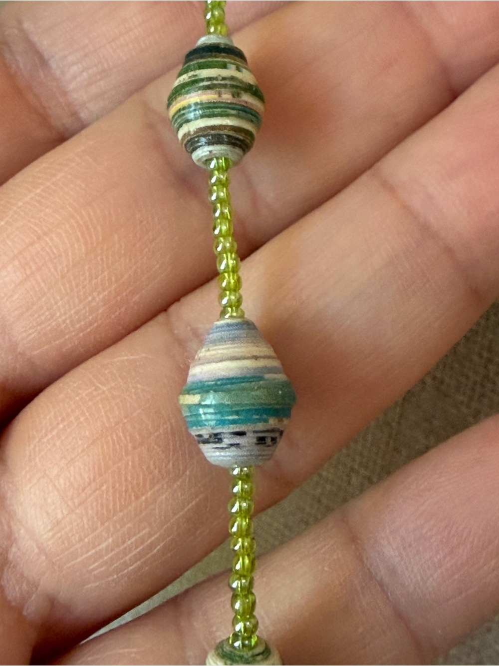 Paper Beaded Necklace - Picture 6 of 7